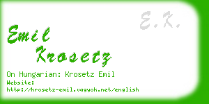 emil krosetz business card